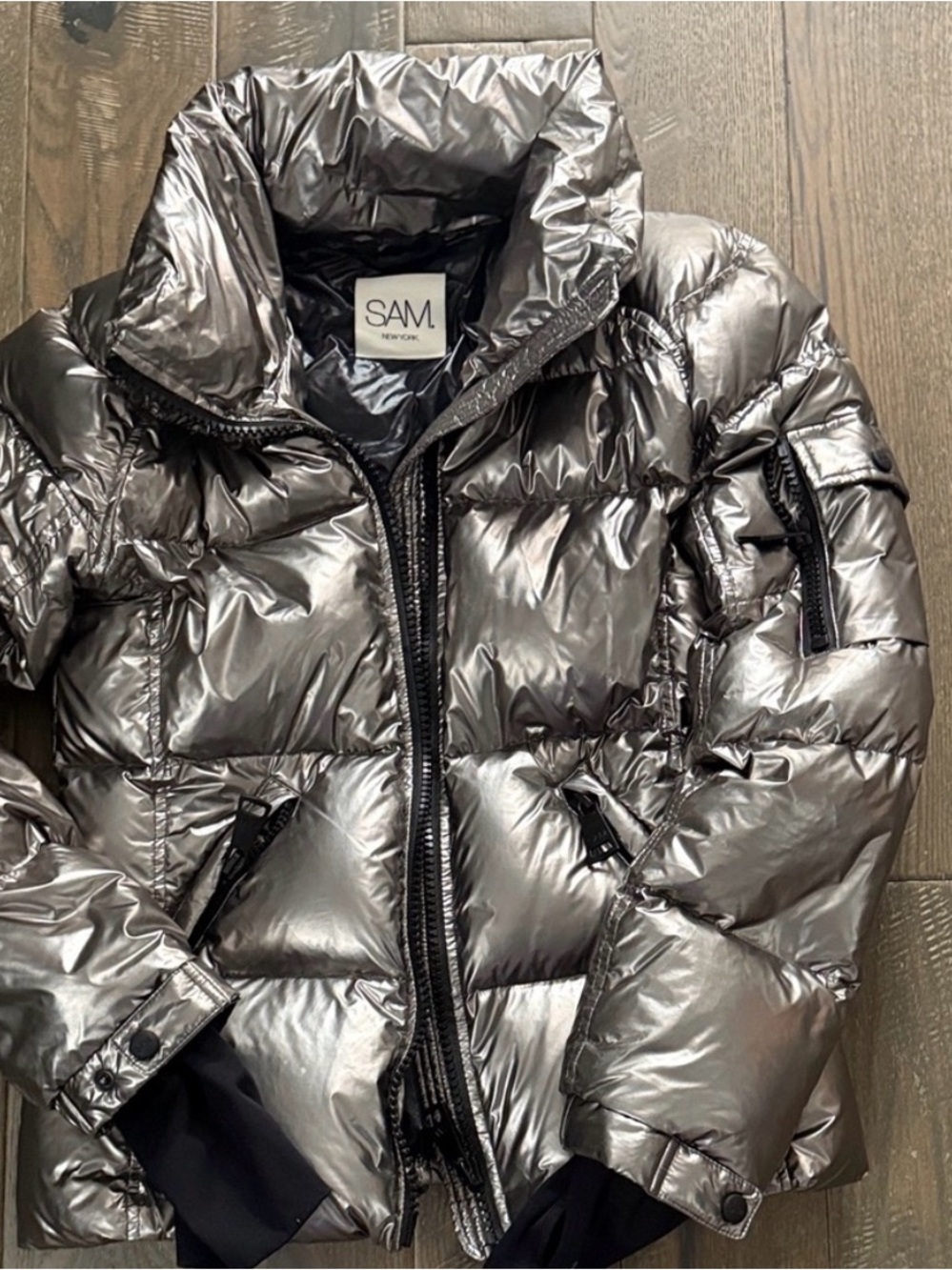 SAM. Silver Puffer Jacket